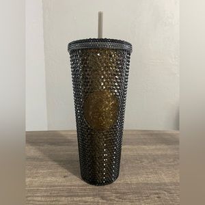 Starbucks black/gold glitter studded